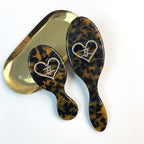 CouldNook Heart-Accent Grooming Accessory - Faceted Detail And Patterned Acetate Body
