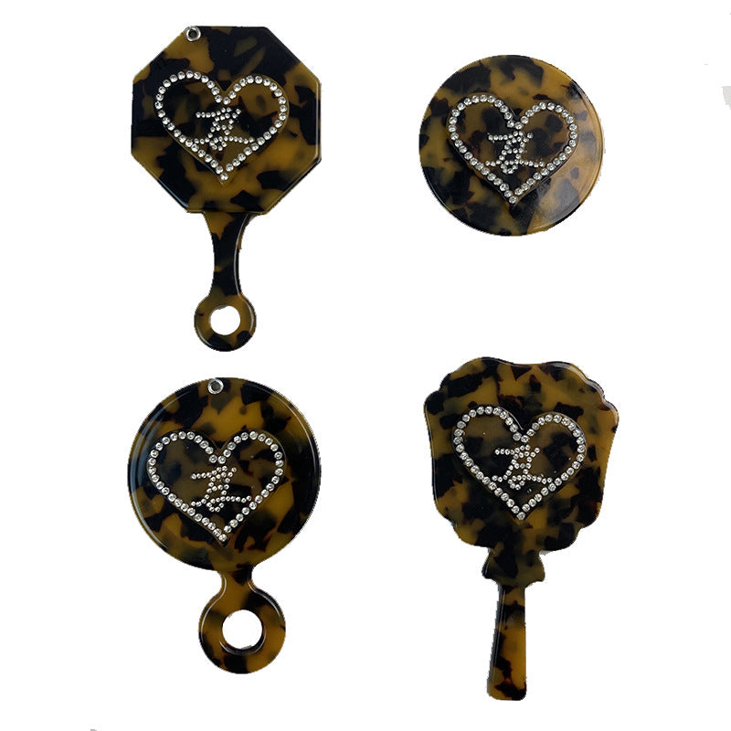 CouldNook Heart-Accent Grooming Accessory - Faceted Detail And Patterned Acetate Body