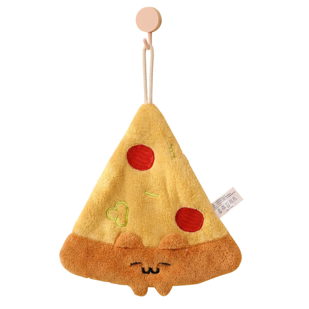 CouldNook Food-Shaped Hand Towel - Embroidered Faces And Hanging Cord