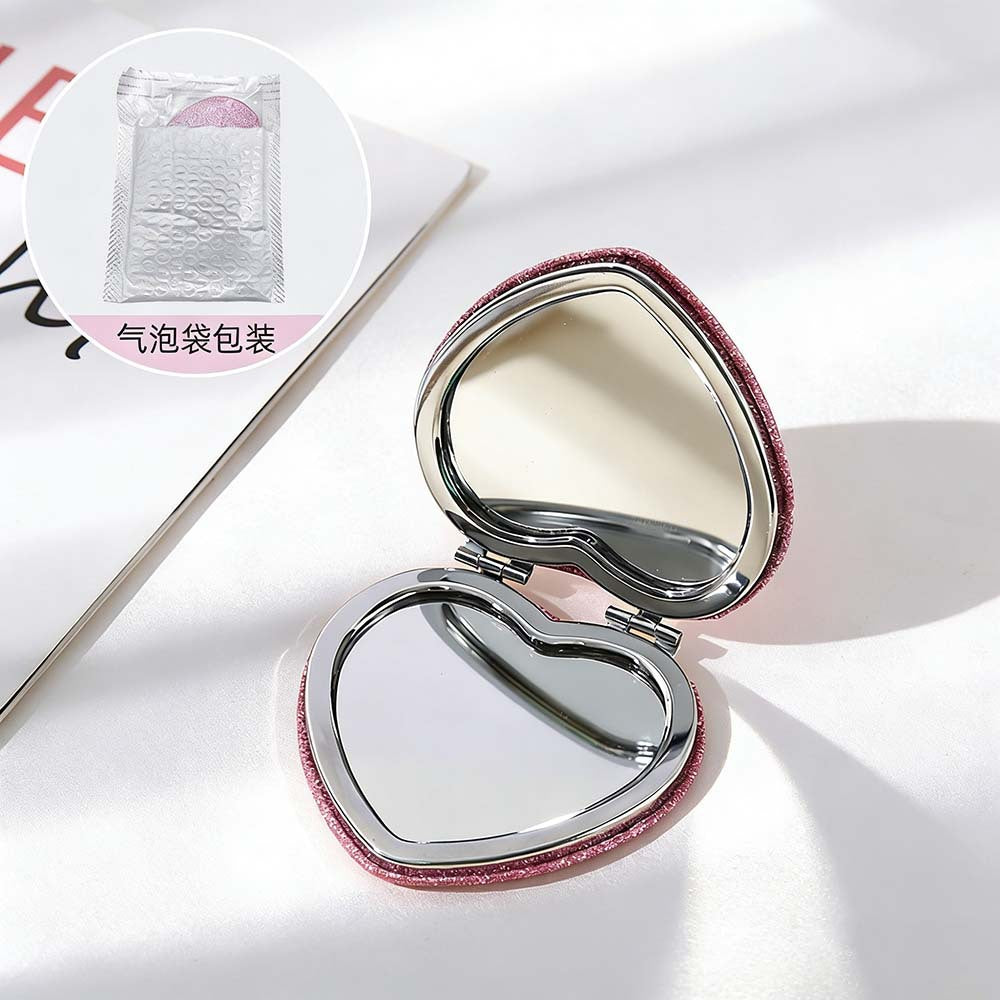 CouldNook Glitter Folding Compact Mirror - Hinged Case And Shaped Outline