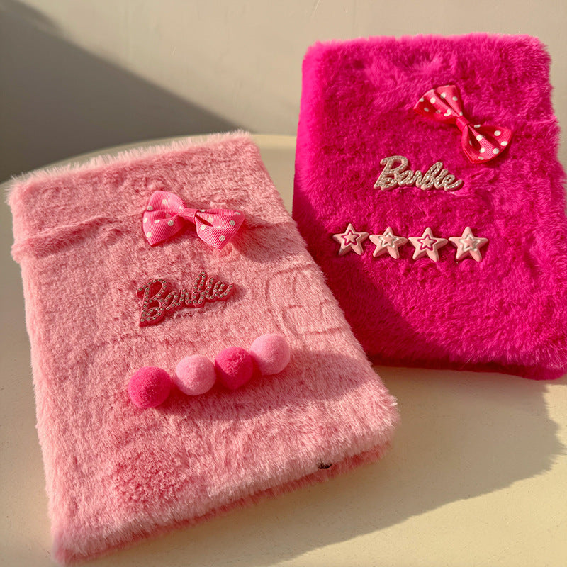 CouldNook Plush Bow Notebook - Dotted Ribbon And Decorative Cover Accents