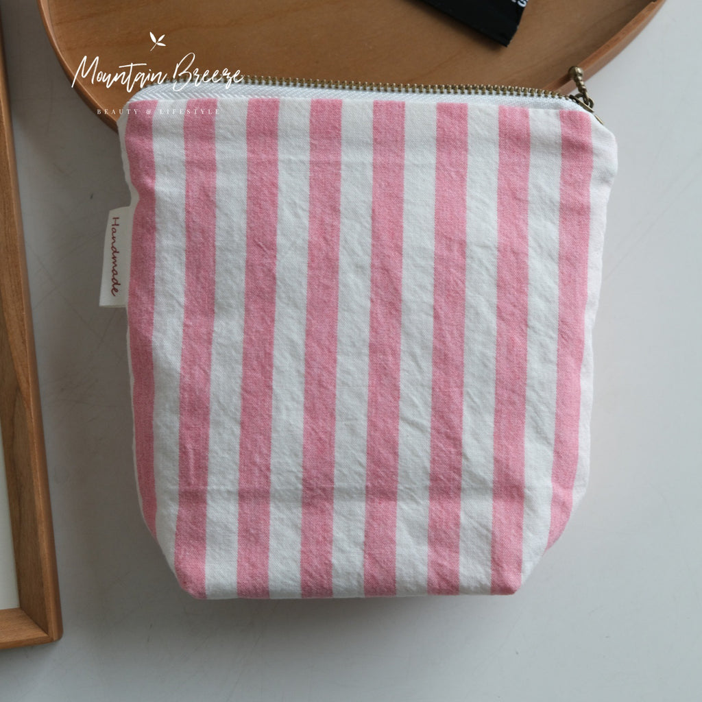 CouldNook Cotton Storage Pouch - Pastel Stripes And Classic Check Choices