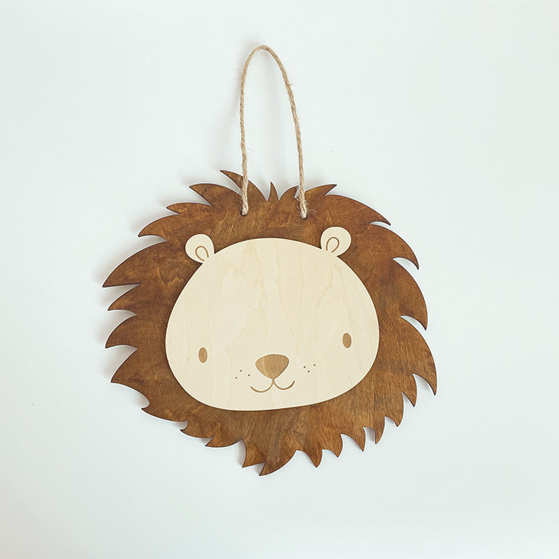 CouldNook Wooden Lion Wall Hanging - Layered Nursery Design