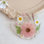 CouldNook Dried Flower Resin Coaster - Clear Body and Wavy Edge
