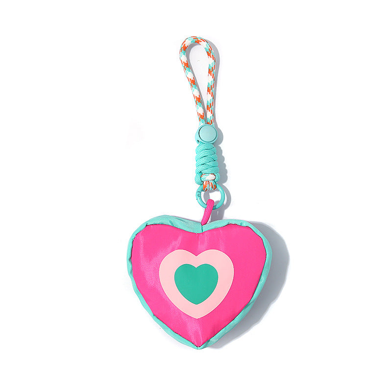 CouldNook Heart Storage Pouch Charm - Nested Hearts And Colorful Cord