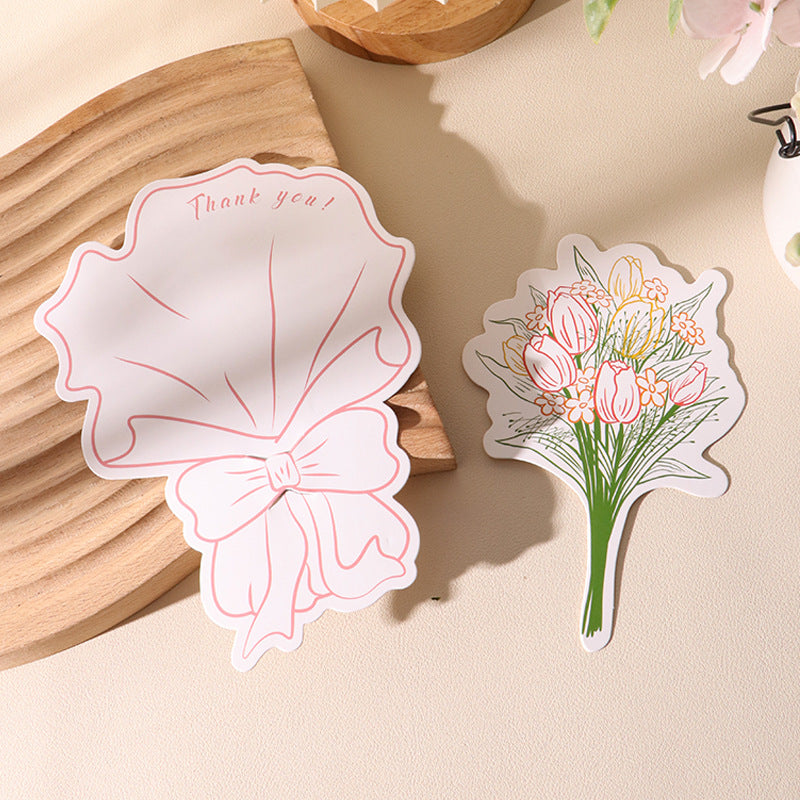 CouldNook Bouquet Greeting Card - Floral Insert And Illustrated Ribbon Wrap