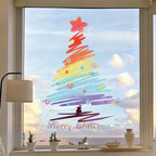 CouldNook Christmas Window Clings - Festive Trees And Coordinating Garland Options