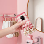 CouldNook Folding Clip Organizer - Checked Fabric And Hanging Clip Row