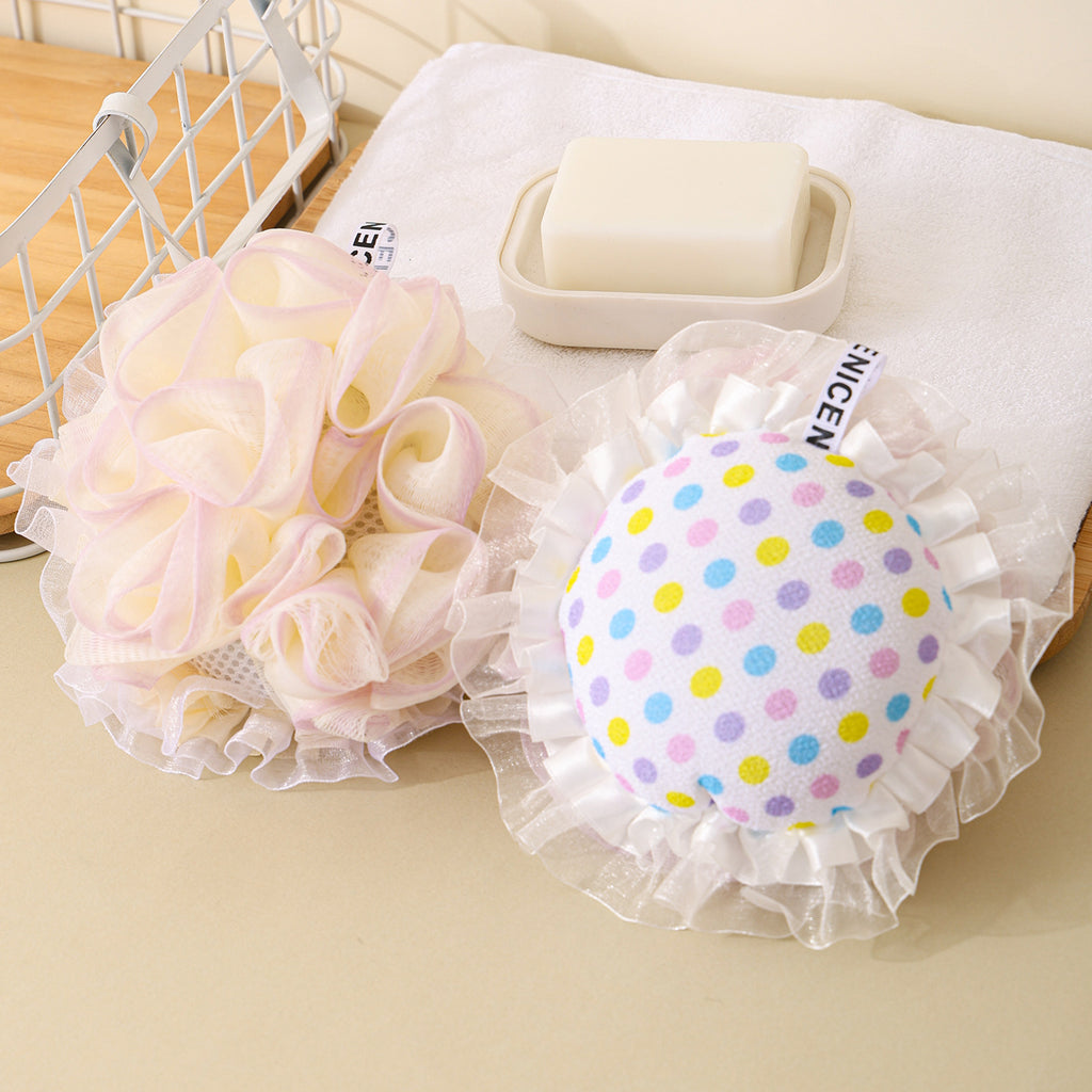 CouldNook Sunflower Bath Pouf - Dotted Center and Pleated Petal Edge