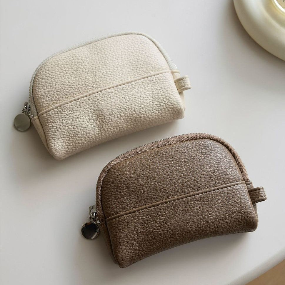 CouldNook Pebbled Coin Pouch - Curved Zipper And Front Seam