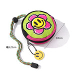 CouldNook Smiley Flower Coin Pouch - Bright Face And Cord Strap
