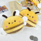 CouldNook Bee Coin Purse - Plush Stripes And Little White Wings