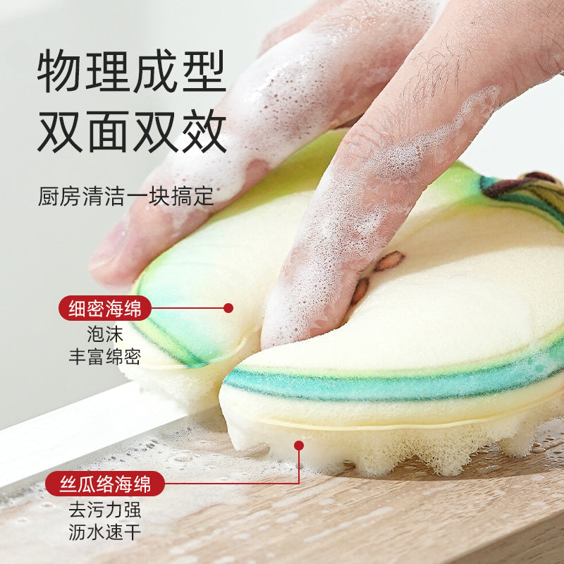 CouldNook Fruit Dish Sponge - Printed Slice Face And Wavy Reverse