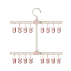 CouldNook Two-Tier Laundry Clip Hanger - Rabbit Clips And Cloud Details