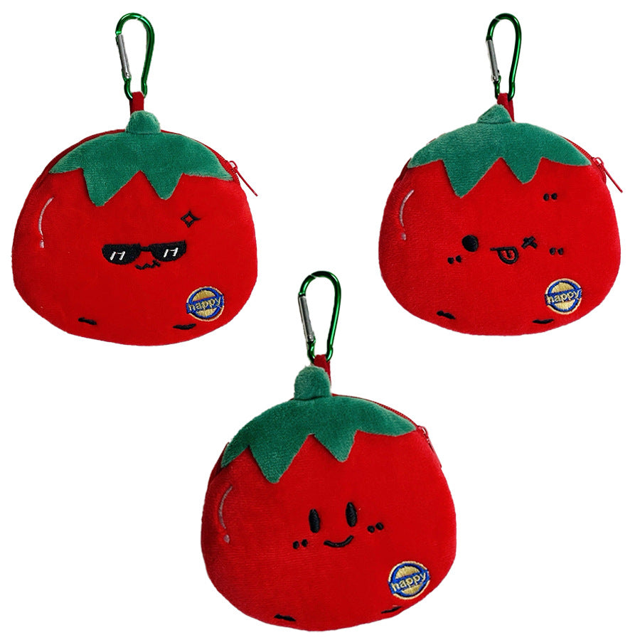 CouldNook Tomato Coin Purse - Plush Shape And Embroidered Facial Details