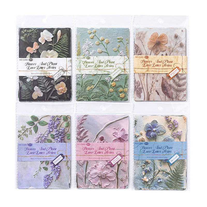 CouldNook Botanical Collage Paper - Embossed Details And Coordinated Floral Prints