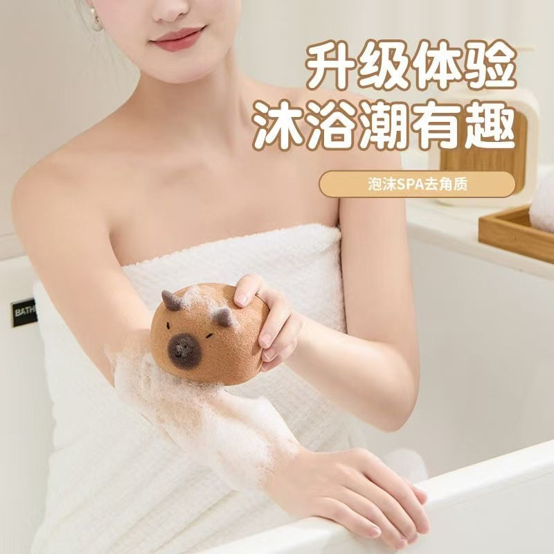CouldNook Capybara Bath Sponge - Rounded Face and Raised Ears