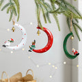 CouldNook Christmas Crescent Ornament - Character Figures and Suspended Bells