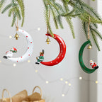 CouldNook Christmas Crescent Ornament - Character Figures and Suspended Bells