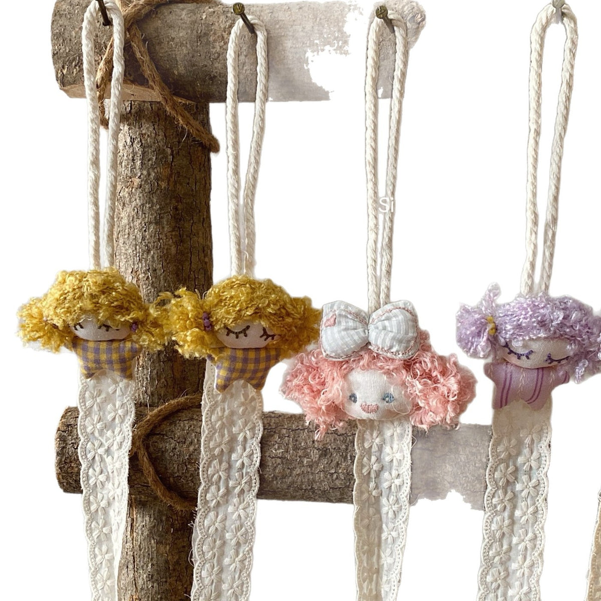 CouldNook Doll Hair Clip Organizer - Knotted Strip And Cord Loop