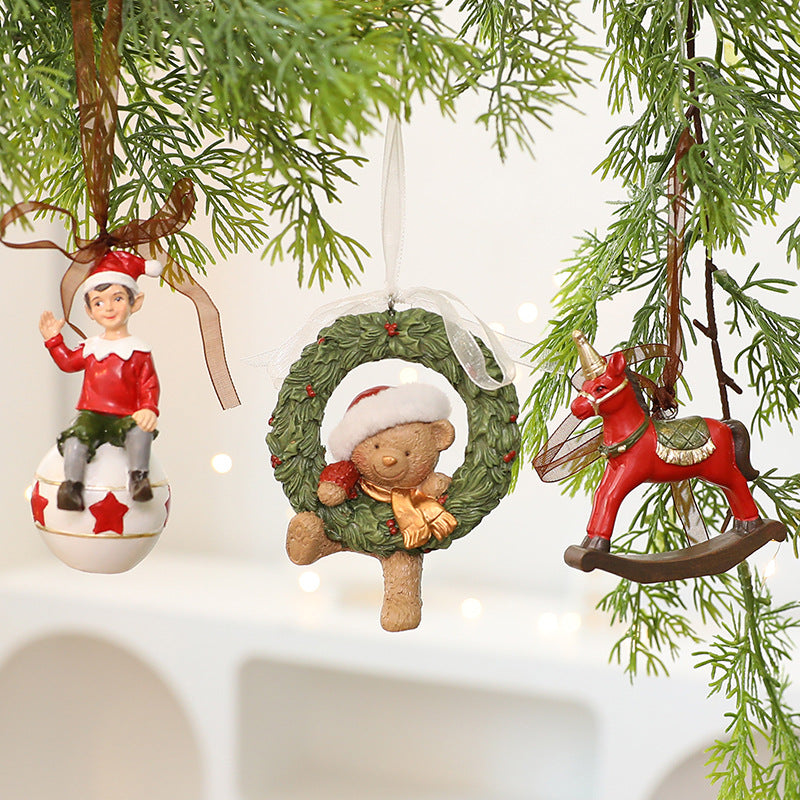 CouldNook Christmas Resin Ornament - Sculpted Scenes and Ribbon Loops