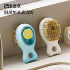 CouldNook Fish Kitchen Cleaning Brush - Press Button And Liquid Reservoir