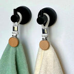 CouldNook Towel Clip - Braided Hanging Loop And Round Wood Detail