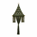 CouldNook Macrame Tree Wall Hanging - Beaded Triangle and Long Center Tassel