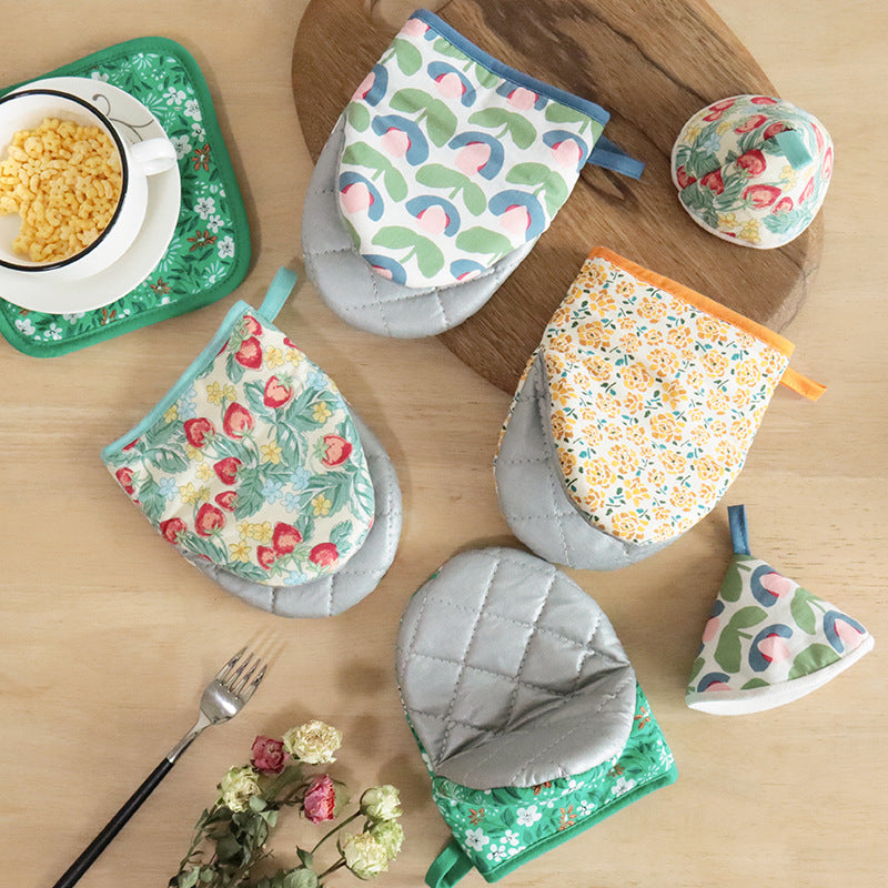 CloudNook Floral Oven Mitt‑Kitchen Heat Resistant Accessory
