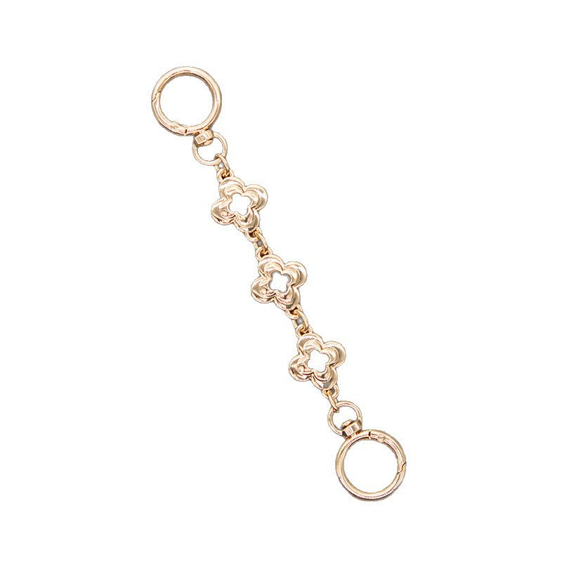 CouldNook Linked Floral Bag Charm Chain - Heart Accent