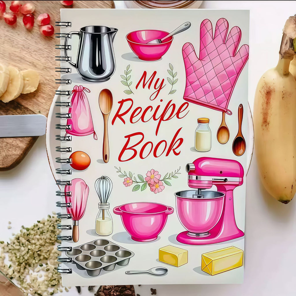 CouldNook Spiral Recipe Notebook - Illustrated Kitchen Cover And Guided Pages