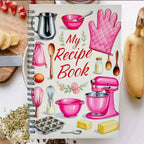 CouldNook Spiral Recipe Notebook - Illustrated Kitchen Cover And Guided Pages