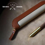 CouldNook Slim PU Pen Pouch - Stitched Edges And Curved Zip