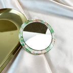 CouldNook Round Acetate Mirror - Circular Face And Patterned Border Detail