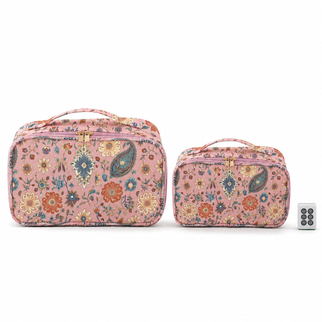 CouldNook Floral Storage Bag - Paisley Print And Twin Zipper Pulls