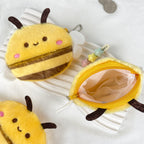 CouldNook Bee Coin Purse - Plush Stripes And Little White Wings