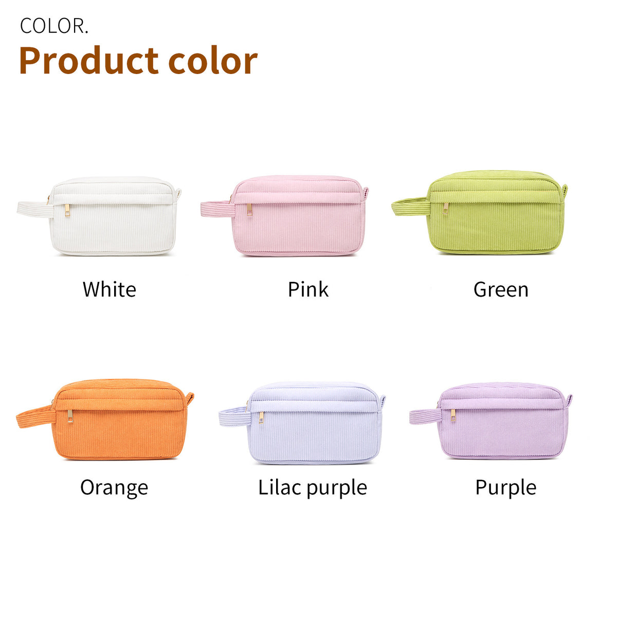 CouldNook Corduroy Cosmetic Bag - Fine Ribs And Side Carry Loop
