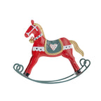 CouldNook Rocking Horse Ornament - Distressed Finish And Twisted Hanging Cord