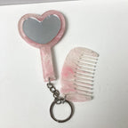 CouldNook Heart Mirror Keychain - Mini Comb And Short Chain Attachments