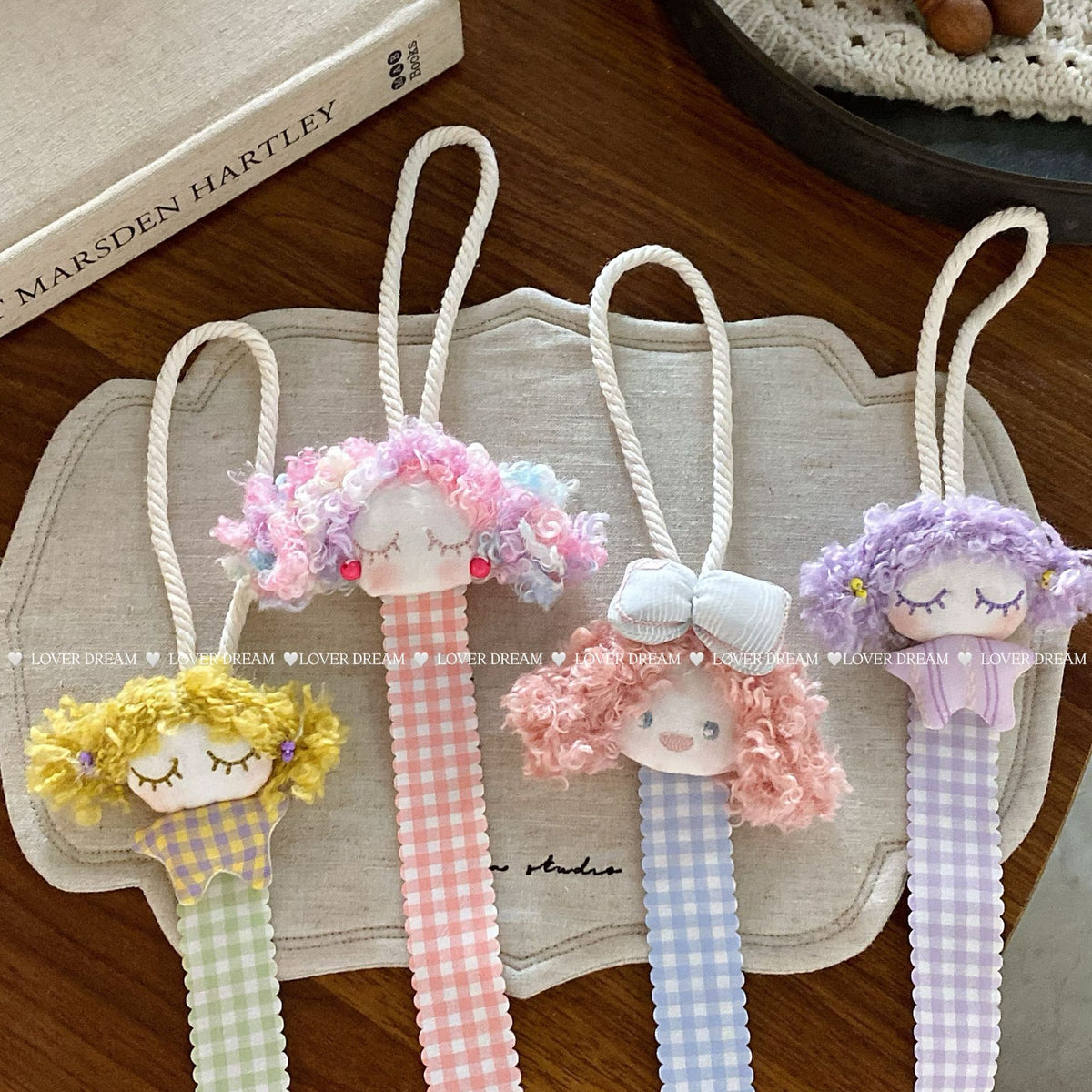 CouldNook Hair Clip Organizer - Plush Figure And Gingham Ribbon