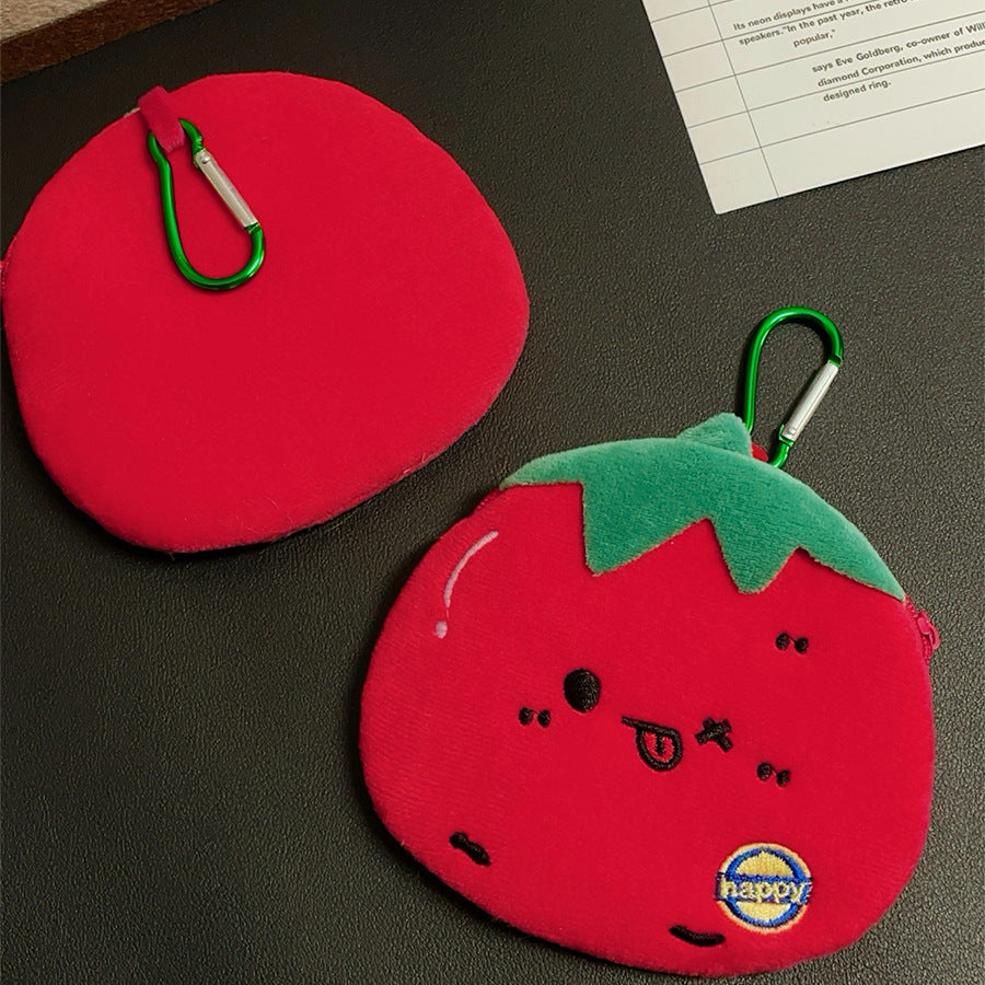 CouldNook Tomato Coin Purse - Plush Shape And Embroidered Facial Details