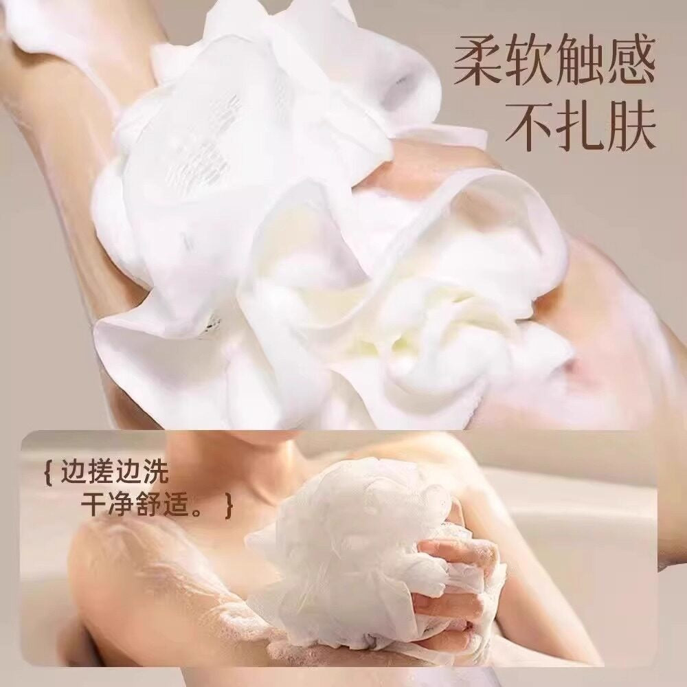 CouldNook Soap Pocket Bath Pouf - Ruffled Mesh and Fabric Back