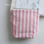 CouldNook Cotton Storage Pouch - Pastel Stripes And Classic Check Choices