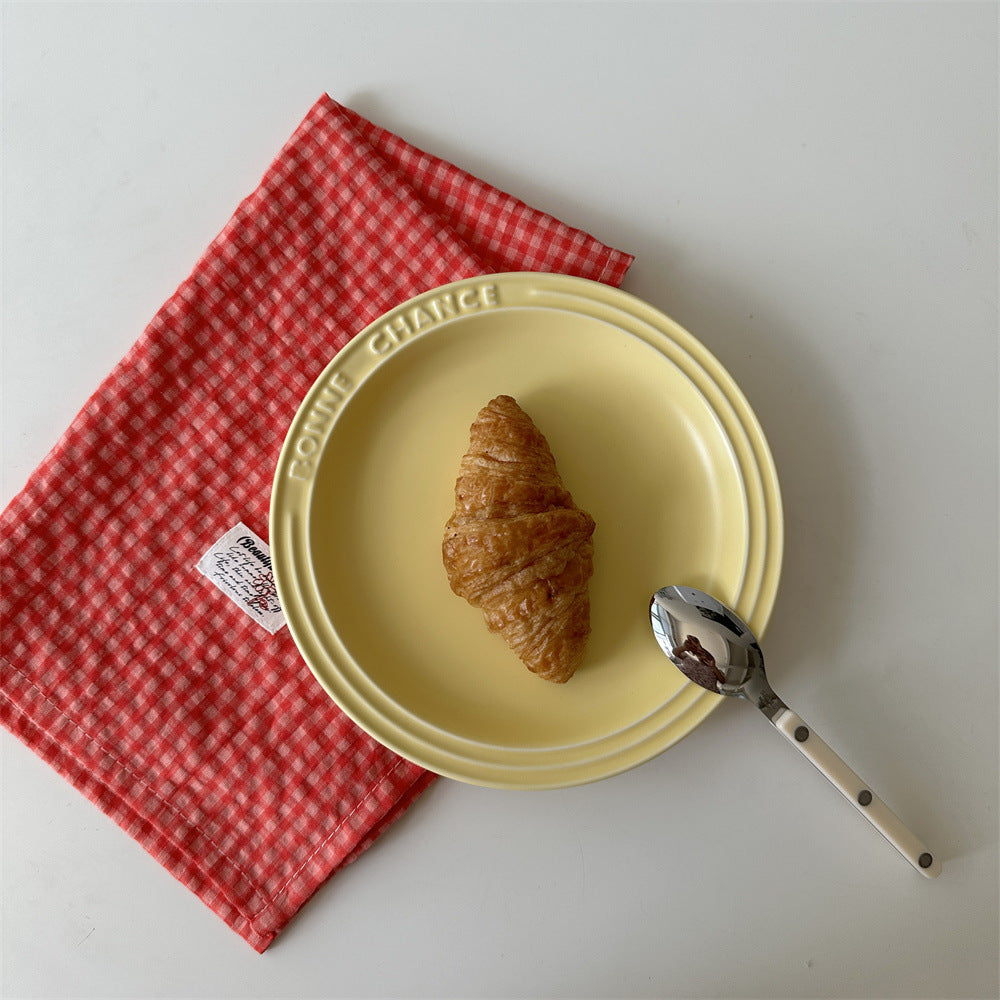 CouldNook Plaid Fabric Table Napkin - Woven-Look Checks And Sewn Label