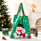 CouldNook Christmas Foldable Shopping Bag - Character Pouch And Holiday Print