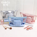 CouldNook Quilted Cosmetic Bag - Glossy Squares And Coordinated Storage Shapes