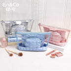 CouldNook Quilted Cosmetic Bag - Glossy Squares And Coordinated Storage Shapes