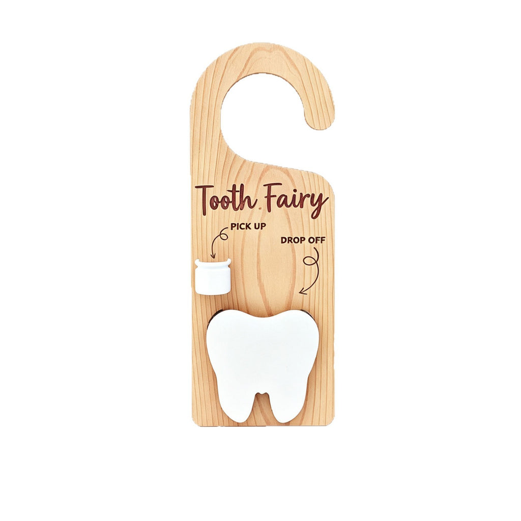 CouldNook Tooth Fairy Door Hanger - Curved Hook And Tooth-Shaped Pocket