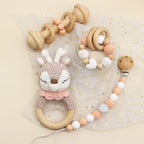 CouldNook Baby Teething Rattle Set - Rabbit Ring Pieces