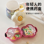 CouldNook Flower Pill Organizer - Petal Compartments And Hinged Case